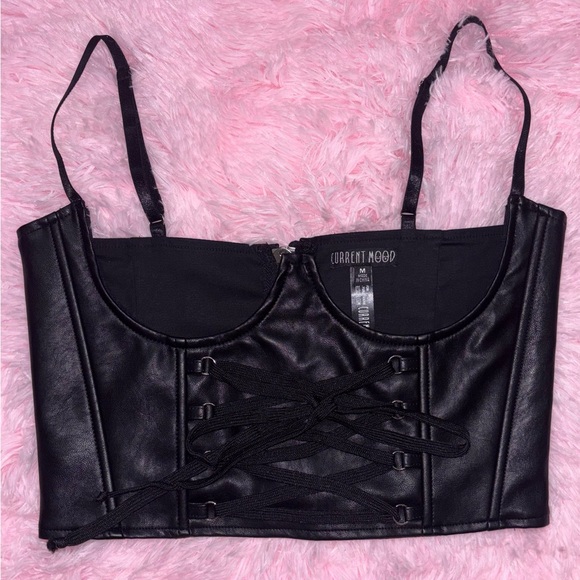 CURRENT MOOD Black Underbust Corset Top - Medium - Picture 1 of 4